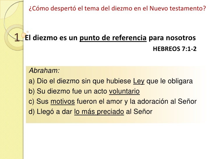 el diezmo en el nuevo testamento